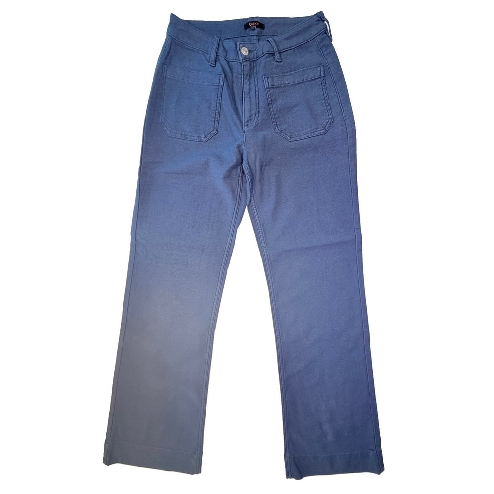 Quince French Terry Wide Leg Pants Womens Size 4 Deep Navy Coastal Lounge